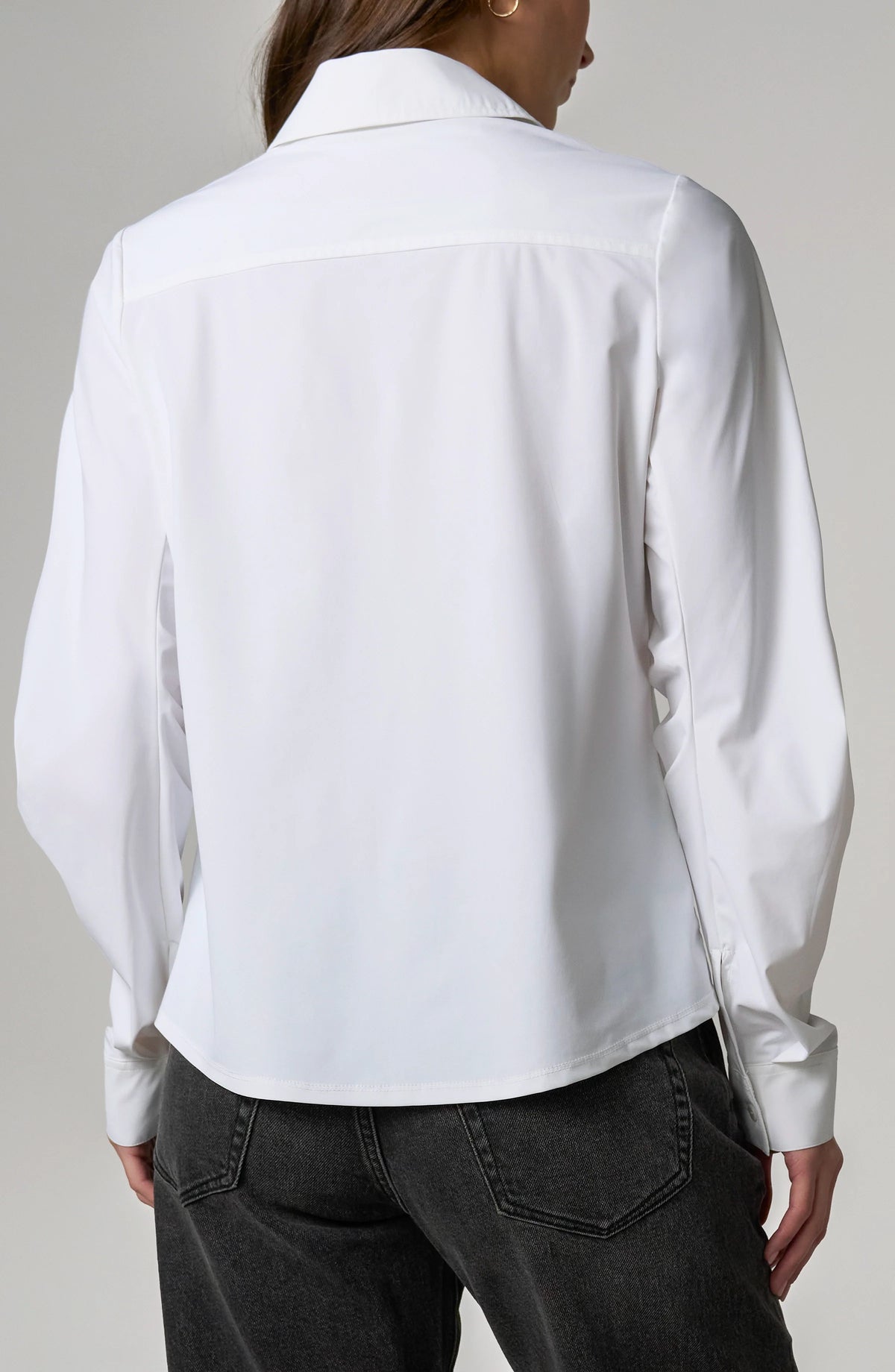 Pleated Sleeve Button Front Shirt