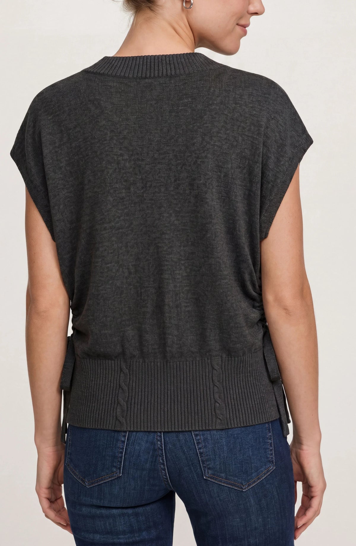 V-Neck Dolman Sweater W/Ties