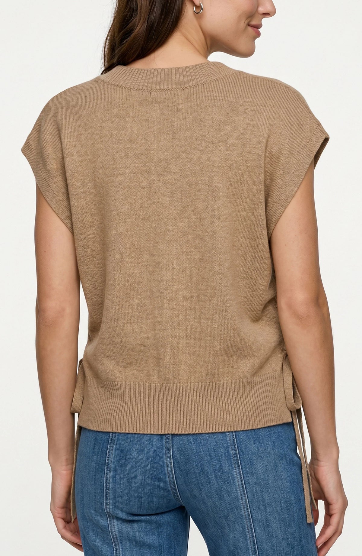 V-Neck Dolman Sweater W/Ties