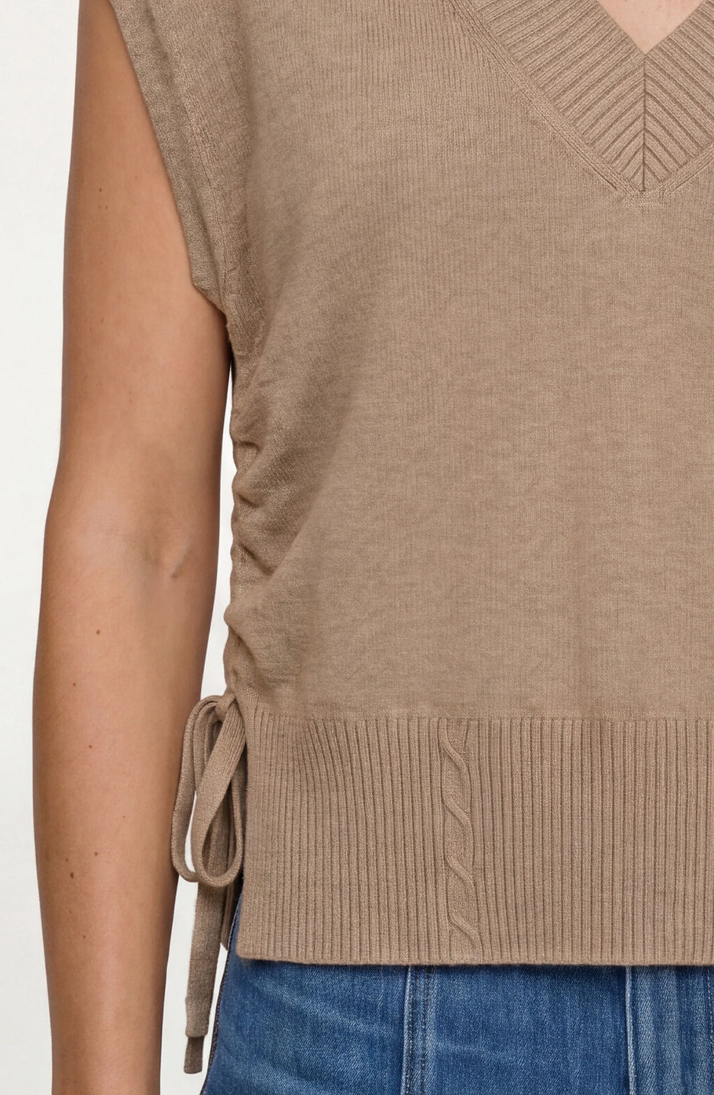 V-Neck Dolman Sweater W/Ties