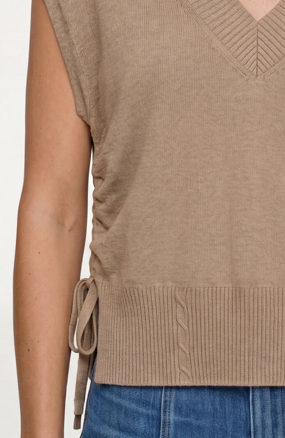 V-Neck Dolman Sweater W/Ties