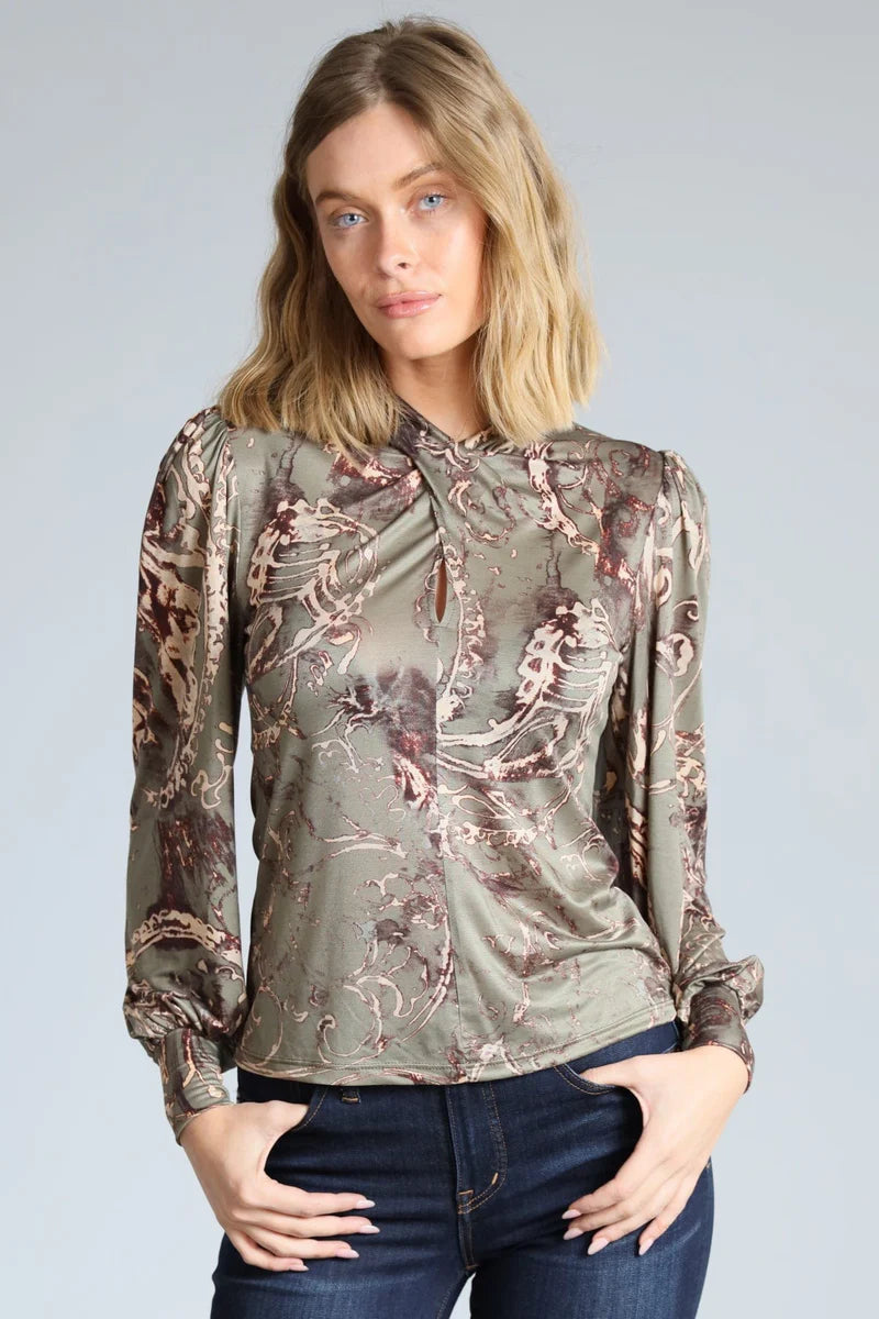 Paisley Keyhole Top