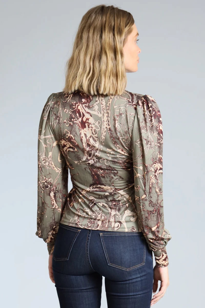 Paisley Keyhole Top