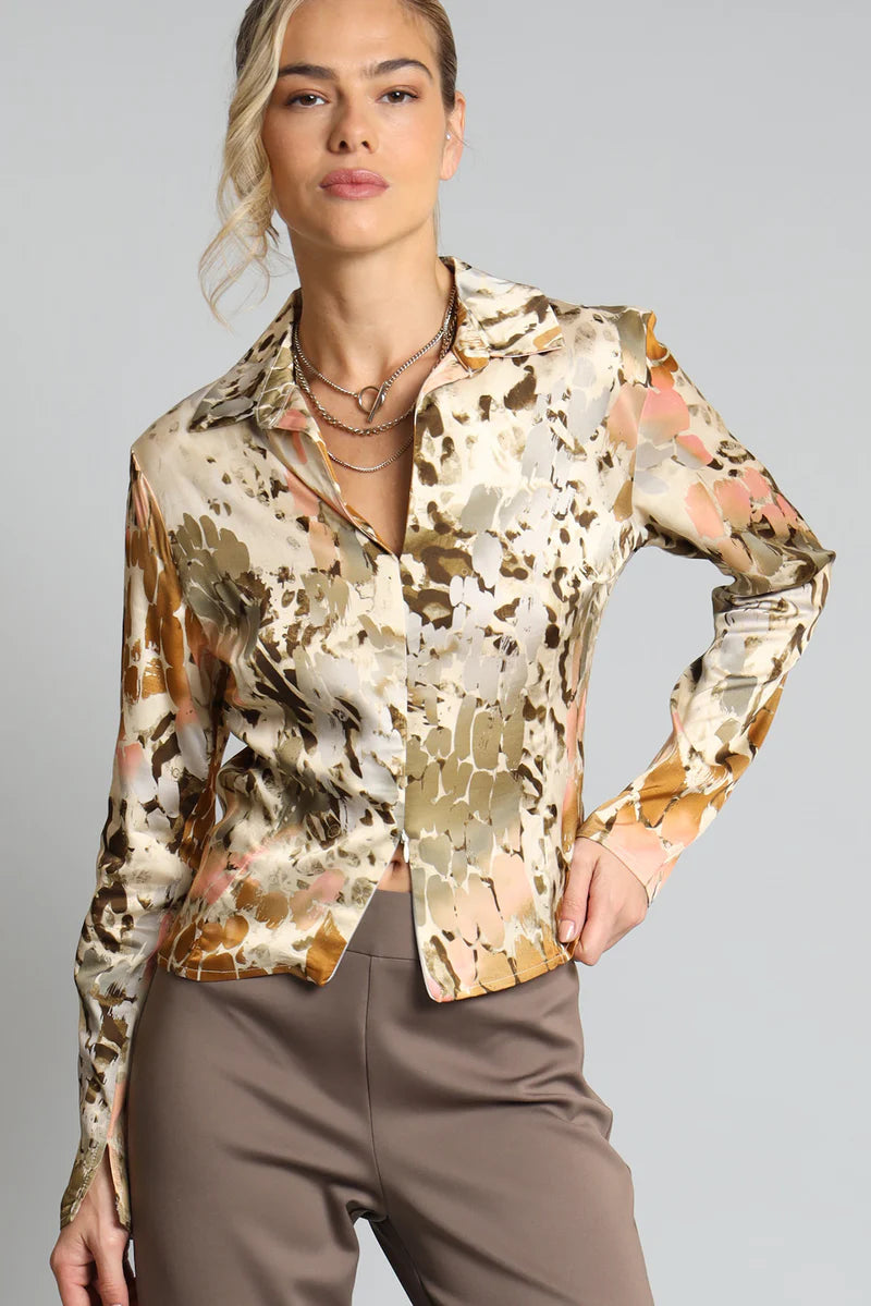 Safari Printed Long Sleeve Top