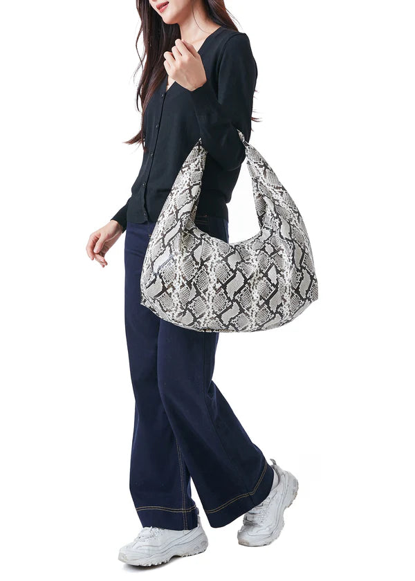 Loren Natural Python Hobo Bag