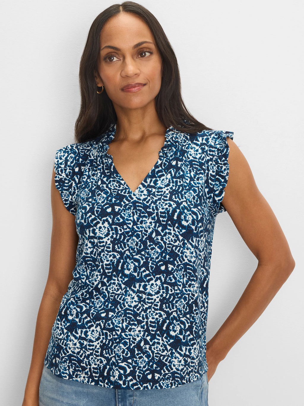 Shibori Lilies Top