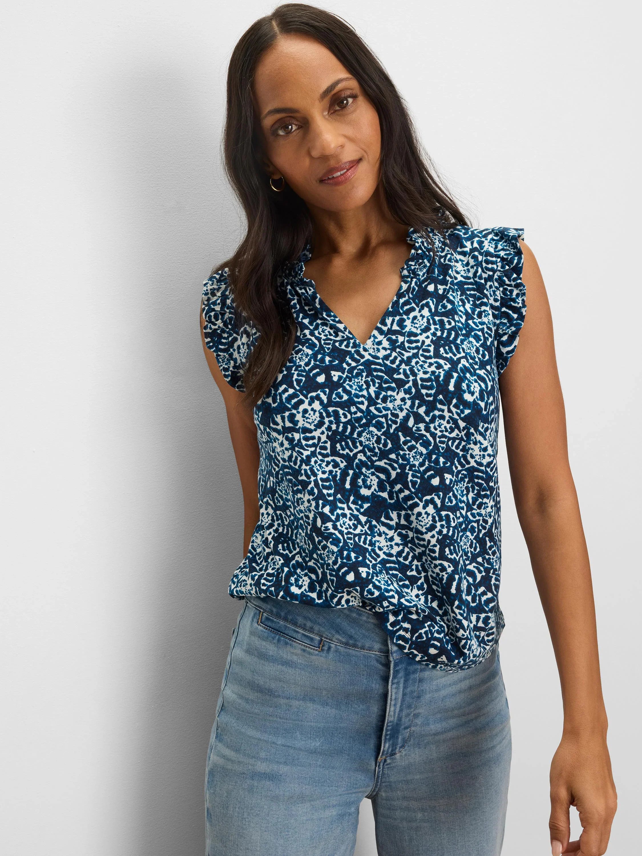 Shibori Lilies Top