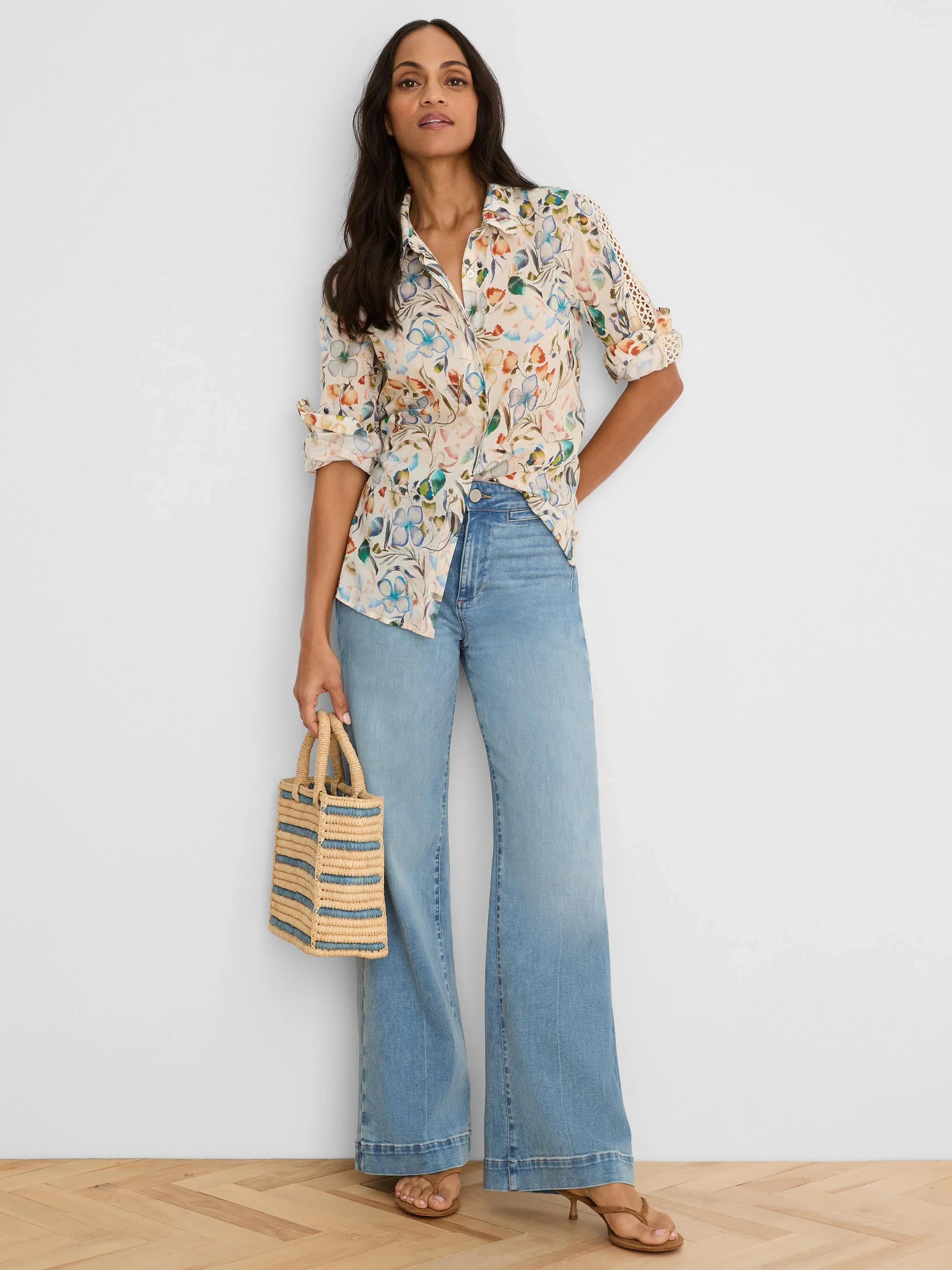 Pressed Flowers Cotton Lawn Shirt