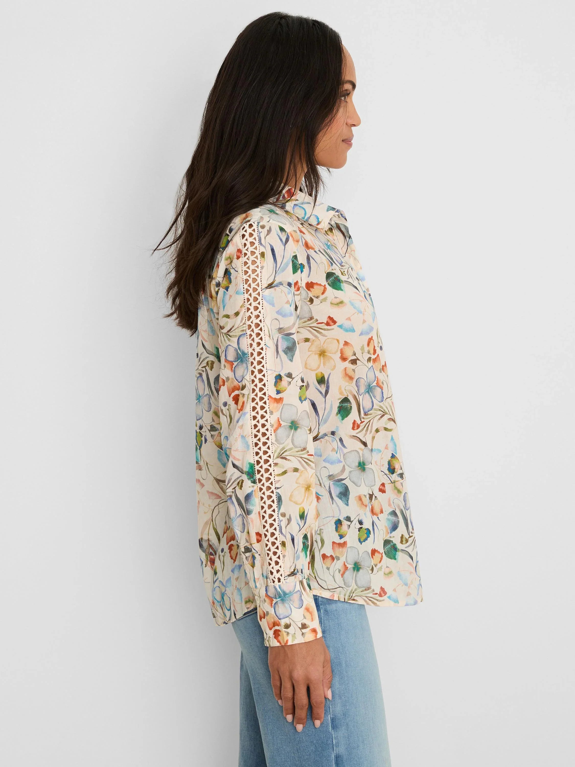 Pressed Flowers Cotton Lawn Shirt