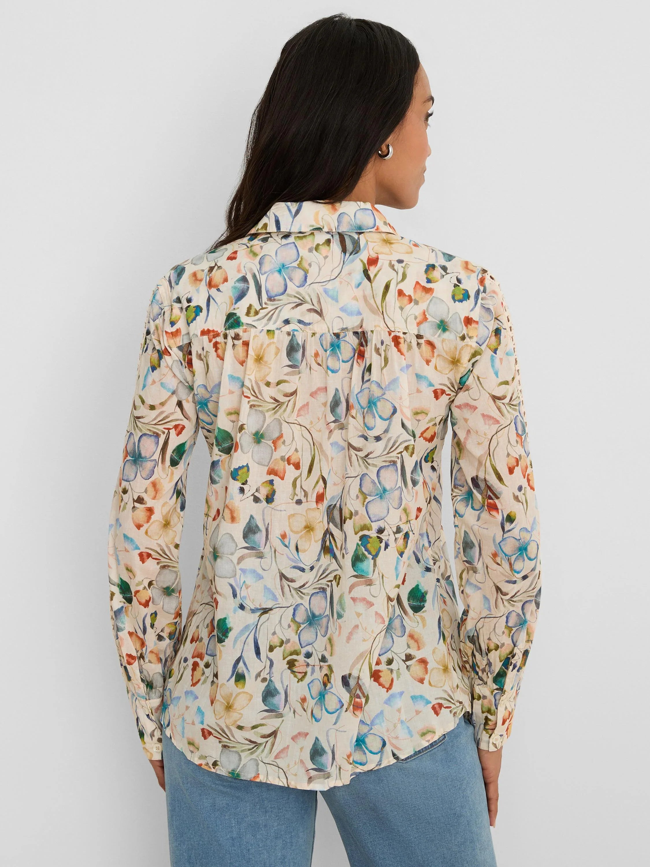 Pressed Flowers Cotton Lawn Shirt