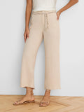 Eliot Wide Leg Rumba Linen Belted Crop Pant