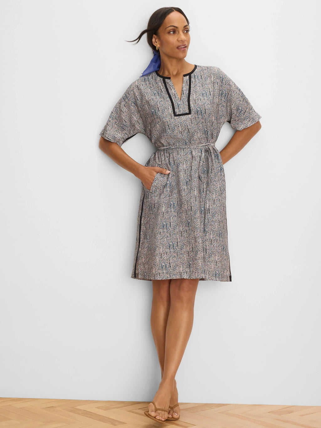 Sun Speckle Devon Trimmed Dress