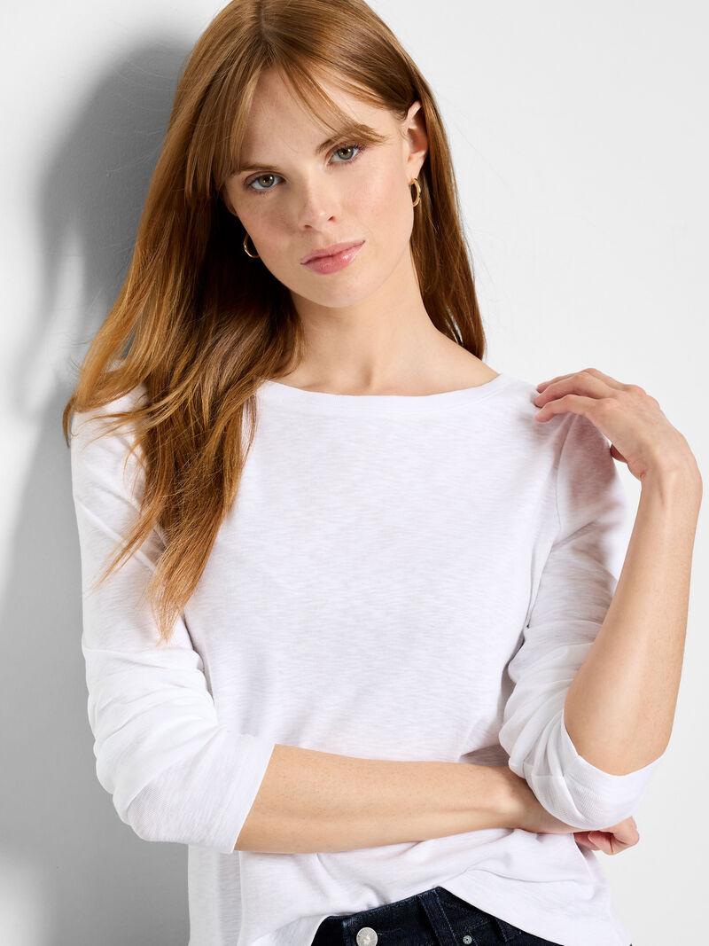 Long Sleeve Modern Boat Neck Tee