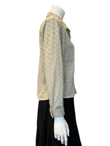 Long Sleeve Eyelet with Gauze Blouse (more colors)