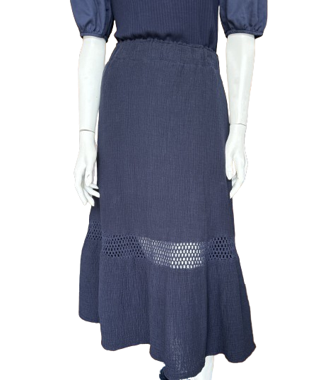Gauze Skirt with Crochet Detail