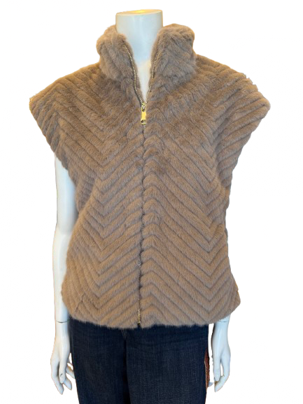 Faux Fur Chevron Vest