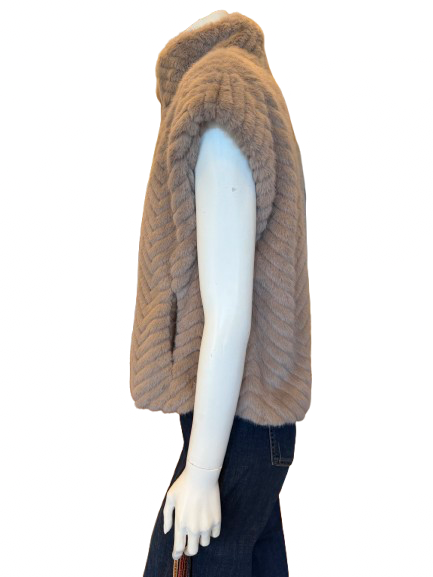 Faux Fur Chevron Vest