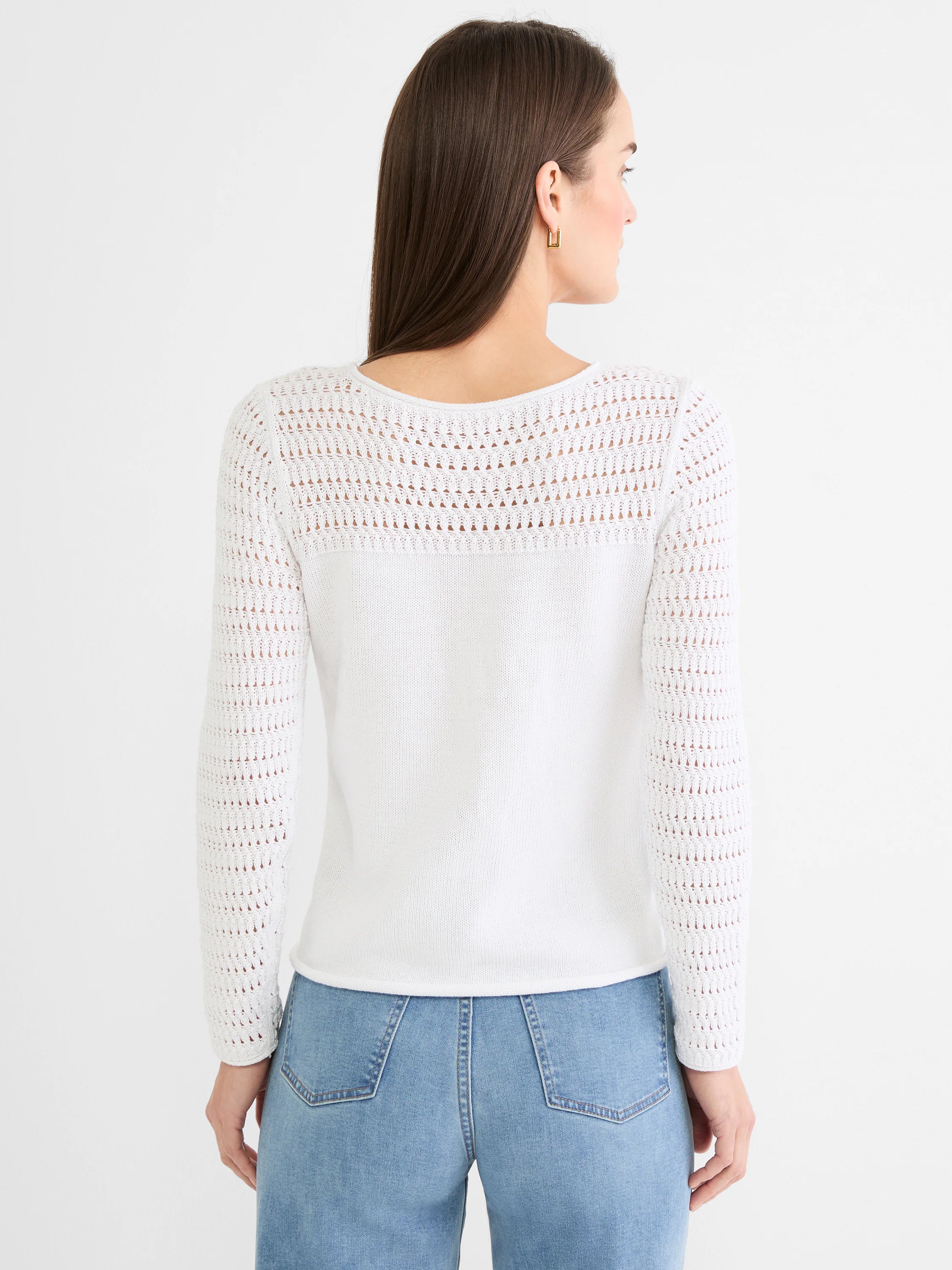 Placed Pointelle Sweater