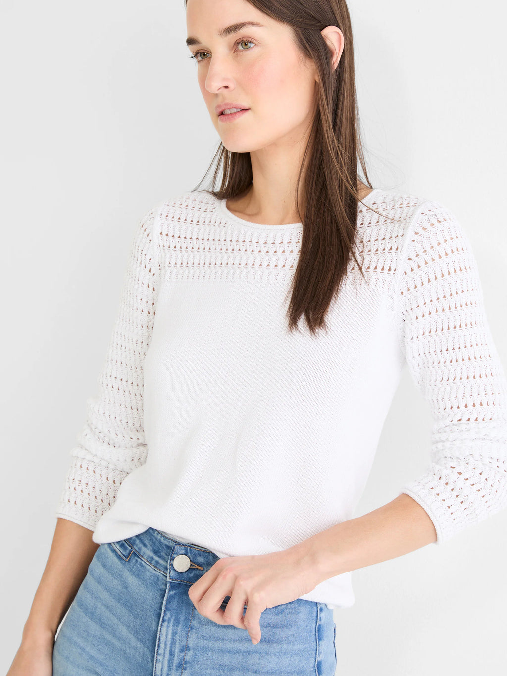 Placed Pointelle Sweater