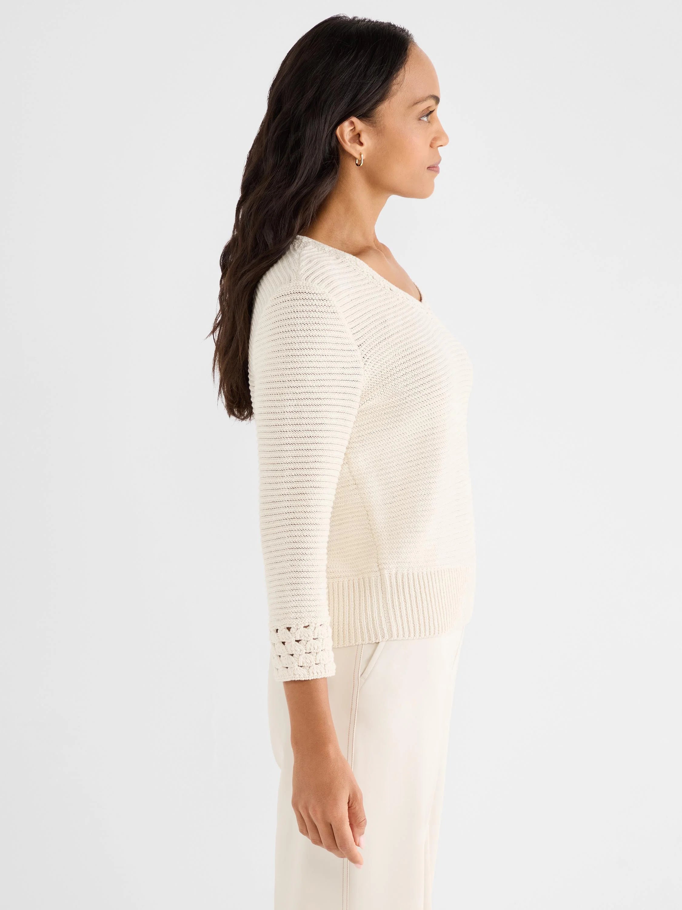 Edged Pop Stitch Sweater