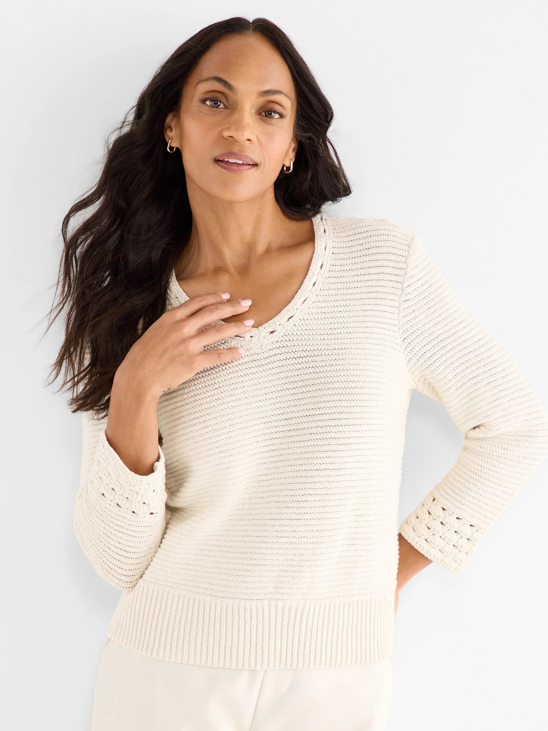 Edged Pop Stitch Sweater
