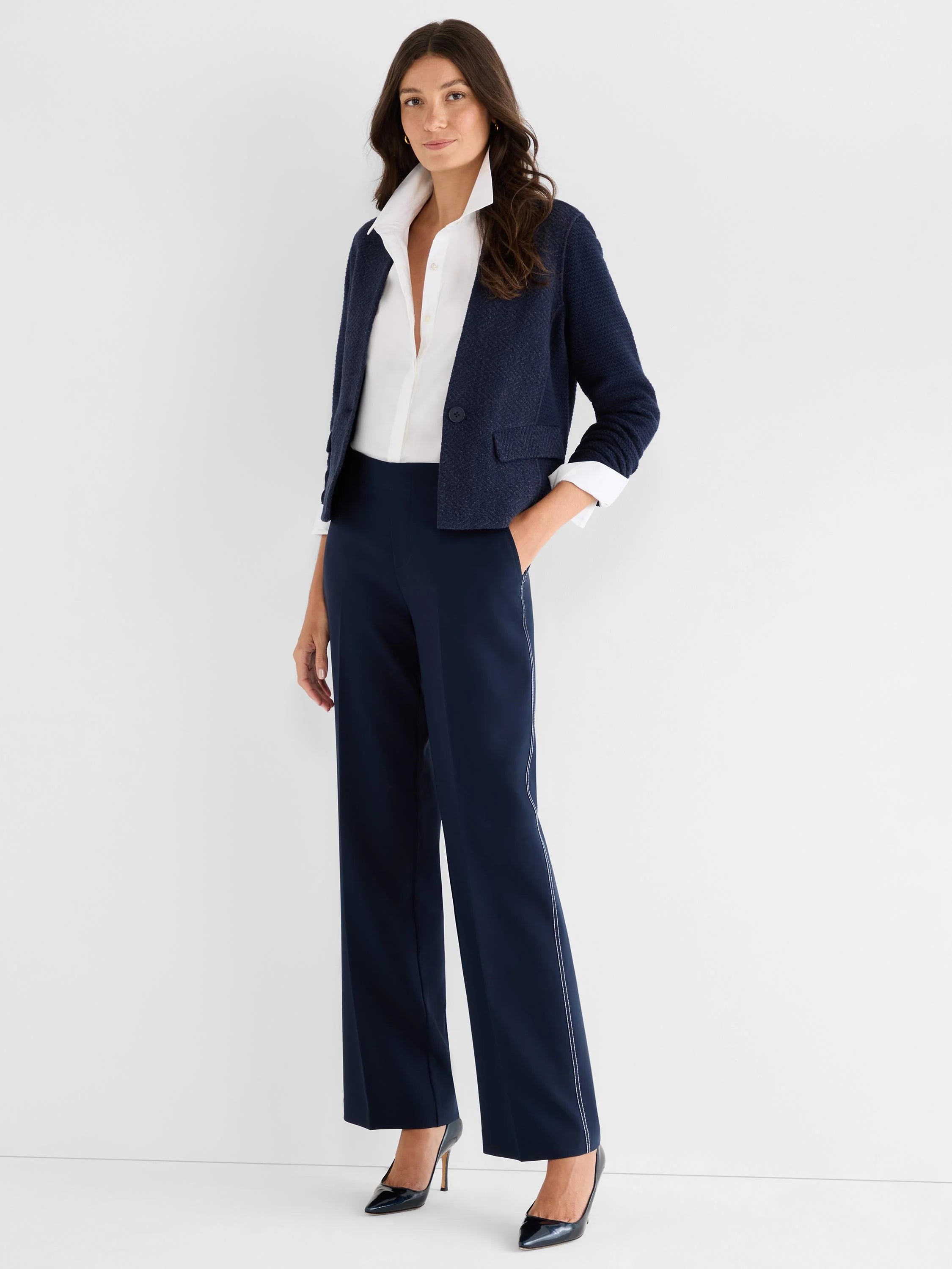 31" Lenox Wide Leg Accent Stitch Pant