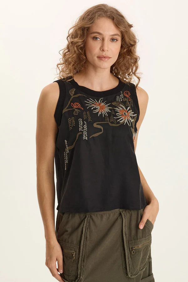 Embroidered Katrine Tank