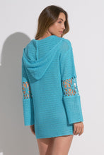 Load image into Gallery viewer, Crochet Long Sleeve Hooded Tunic
