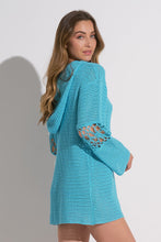 Load image into Gallery viewer, Crochet Long Sleeve Hooded Tunic
