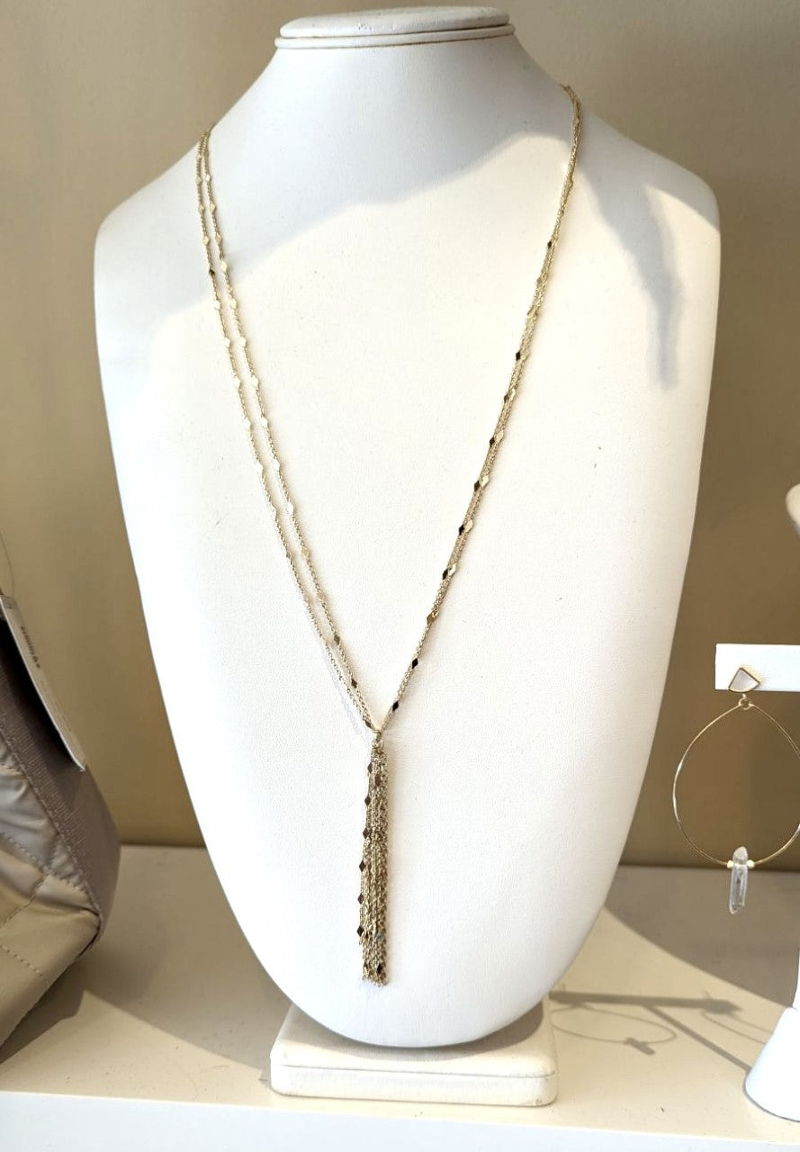 Long Thin Tassel Necklace