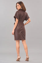 Load image into Gallery viewer, Belted Leatherette Dress
