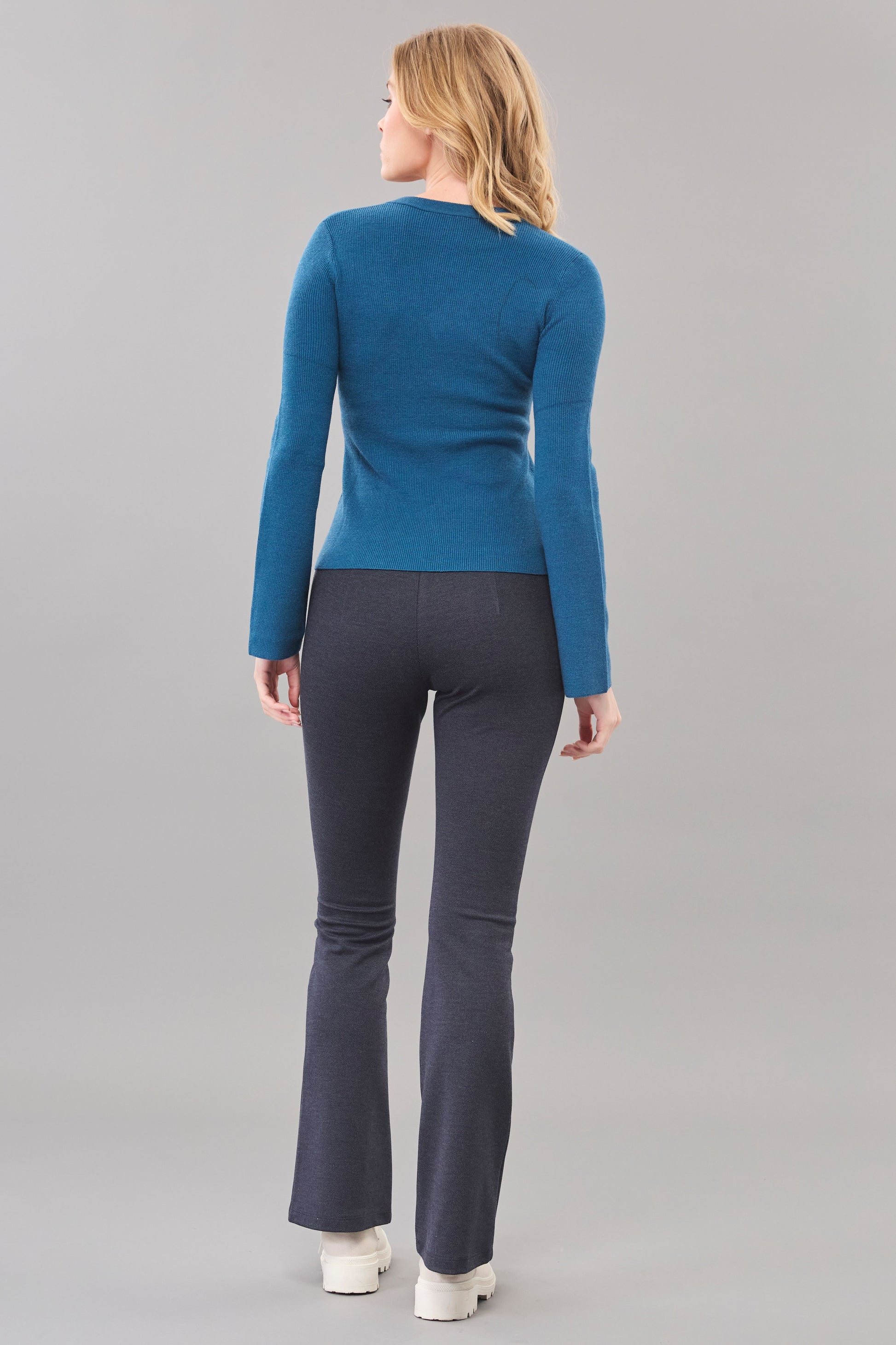 V Neck Flare Sleeve Sweater (more colors)
