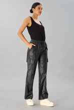 Load image into Gallery viewer, Vegan Leather Cargo Pant
