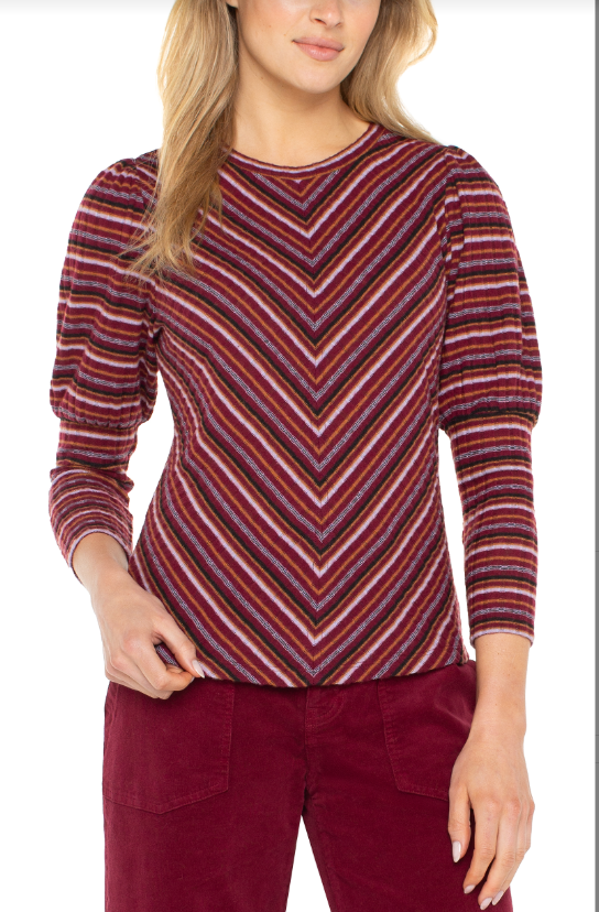 3/4 Juliette Slv Knit Top w/Miter