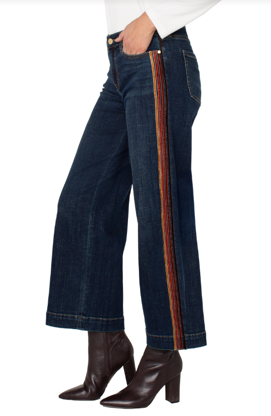 Stride Wide Leg w/Velvet Trim Jean