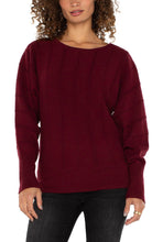 Load image into Gallery viewer, Long Sleeve Crew Dolman Sweater with Striping
