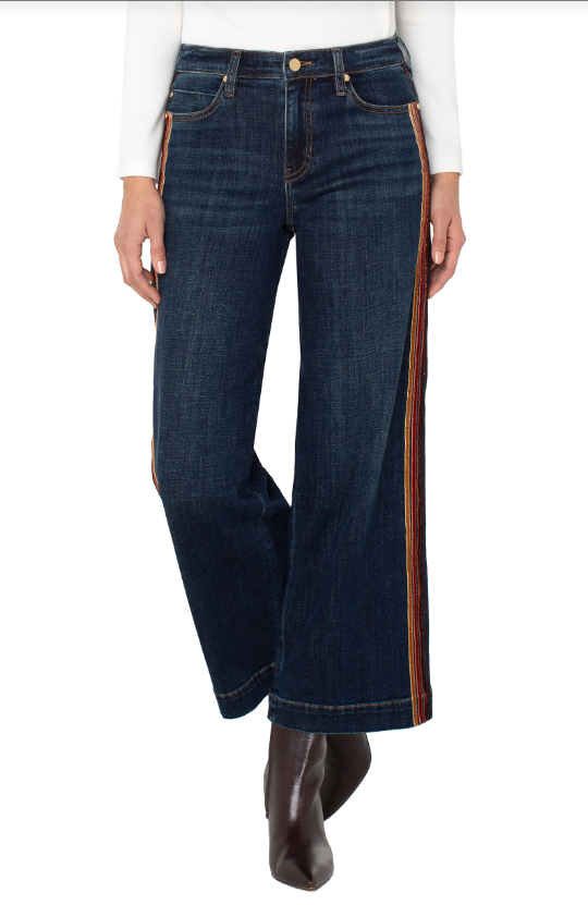 Stride Wide Leg w/Velvet Trim Jean