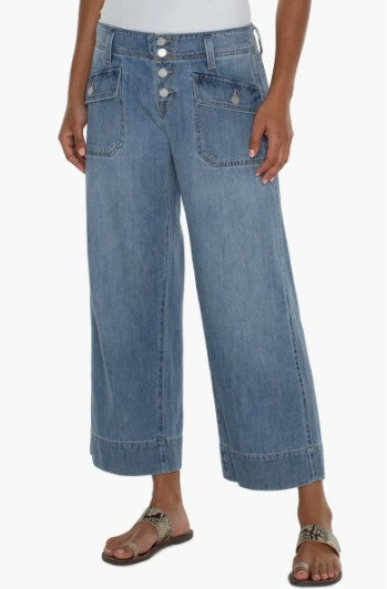 Super Stride Flap Pockets Wide Leg Jeans