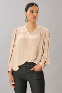 Vintage Satin V Neck Top (more colors)