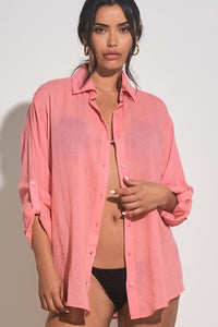 Lost in Paradise Buttondown Coverup