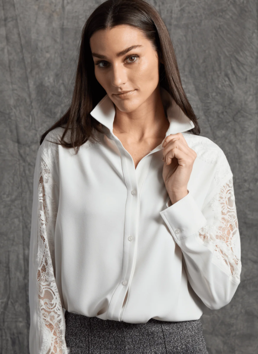 Natasha Lace Trim Shirt