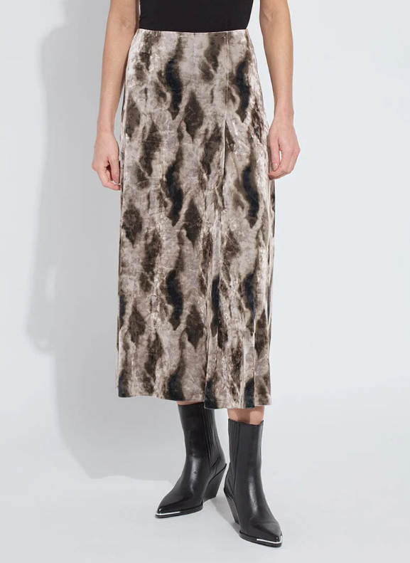 Dominique St Velvet Pleated Skirt