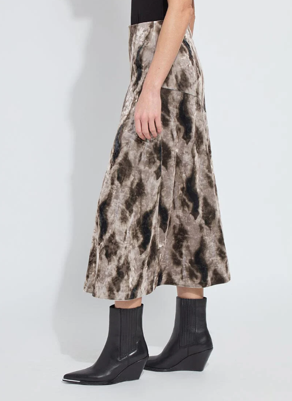 Dominique St Velvet Pleated Skirt