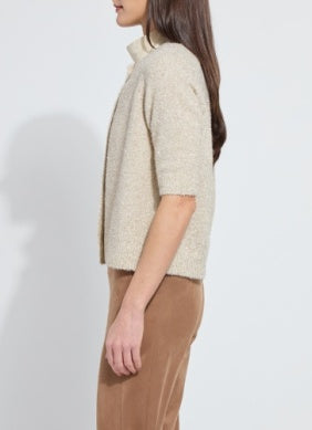 Kennedy Short Sleeve Lurex Feather Cardigan