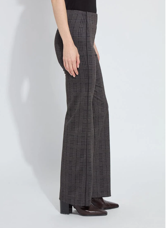 Patterned Hi Waist Ponte Trouser w/Satin