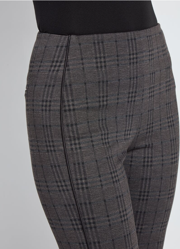 Patterned Hi Waist Ponte Trouser w/Satin