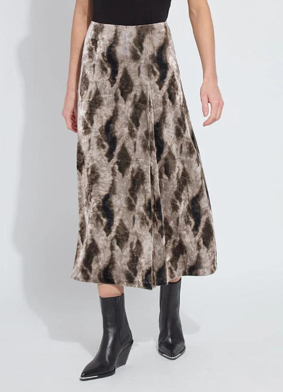 Dominique St Velvet Pleated Skirt