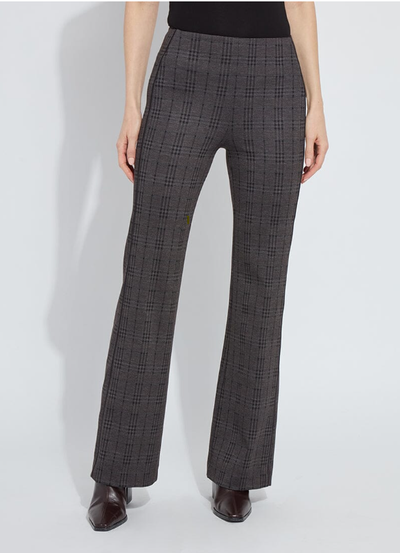 Patterned Hi Waist Ponte Trouser w/Satin