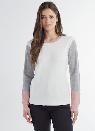 Colorblock Sleeve Crew Neck Top