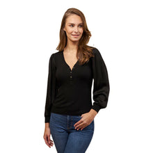 Load image into Gallery viewer, Puff Sleeve Henley Top (more colors)
